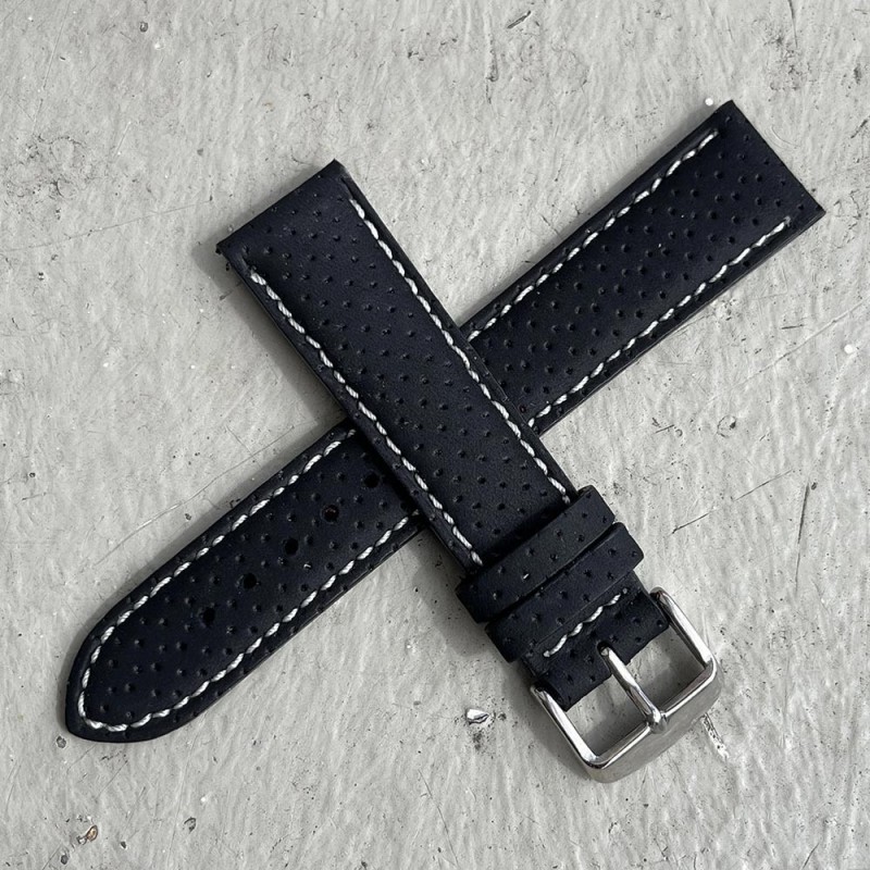 MONACO Microperforated Black calf leather